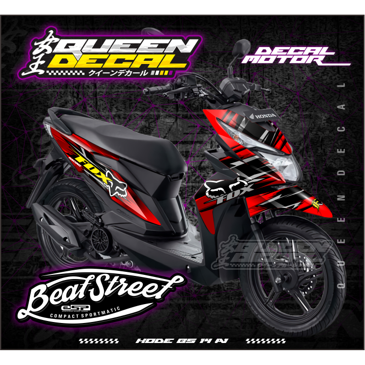 Decal Stiker Beat Steet Esp / Stiker Decal Motor Beat Street Esp Full Body Desain Fox - BS