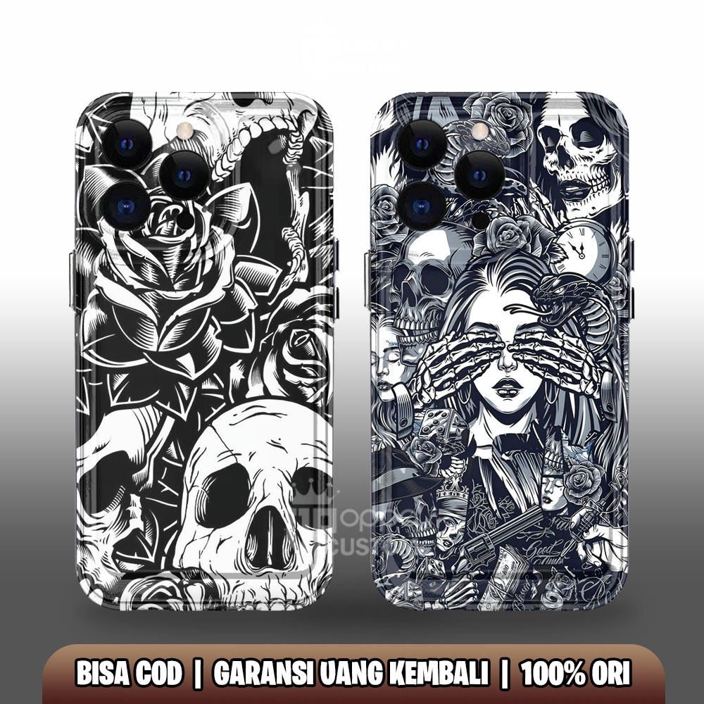 CLEAR CASE TENGKORAK Iphone 11 12 13 14 PRO MAX 7 8 PLUS OPPA CUSTOM Casing Hp Clear Case Softcase I