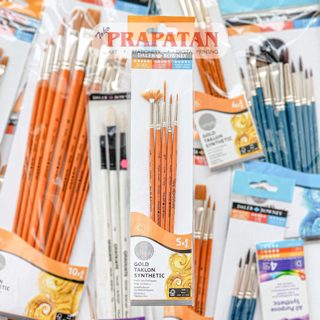 

RB Kuas Lukis Daler Rowney Gold Taklon Synthetic Brush Set Paint Brush Set