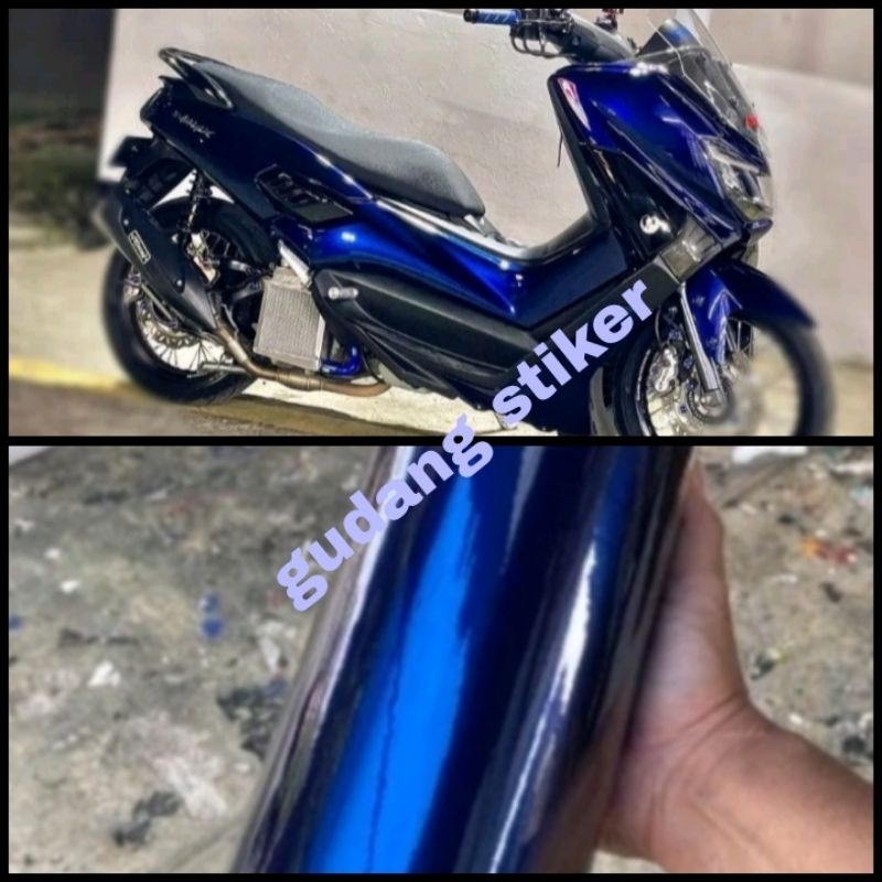 Sekotlet Motor Hitam Lembayung Biru Stiker Scotlite Lembayung Biru Fanchi