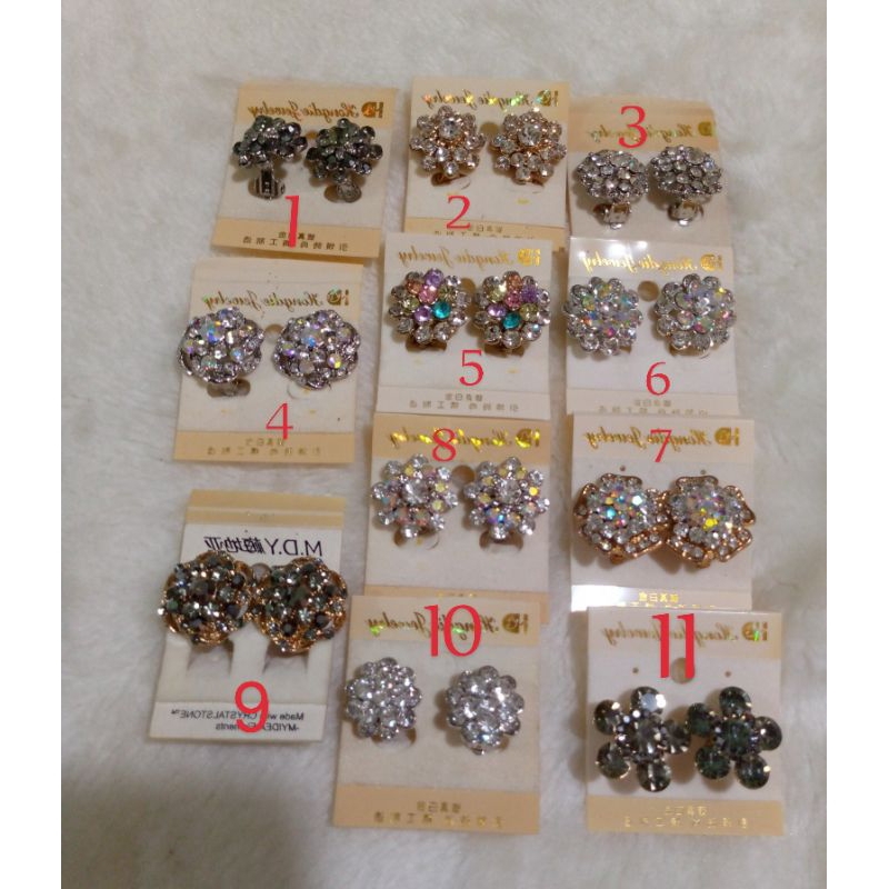 giwang jepit mata zircon anting pesta