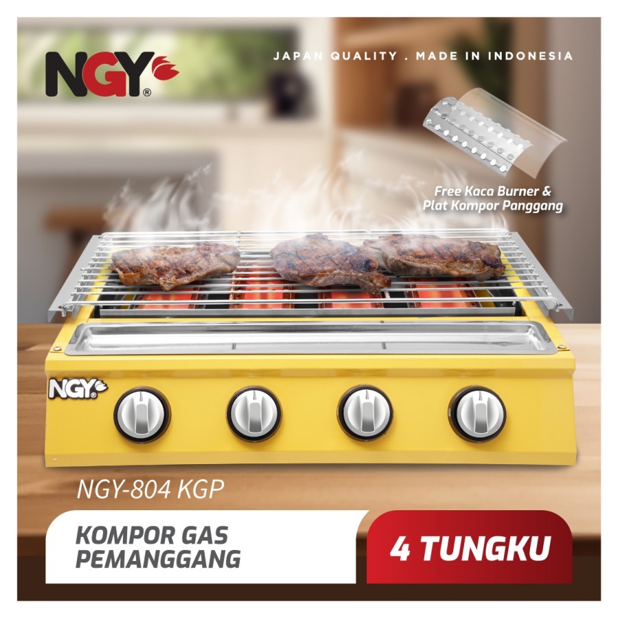 NAGOYA Kompor Gas BBQ 4 Tungku NGY-804KGP Pemanggang Stainless Steel - NGY