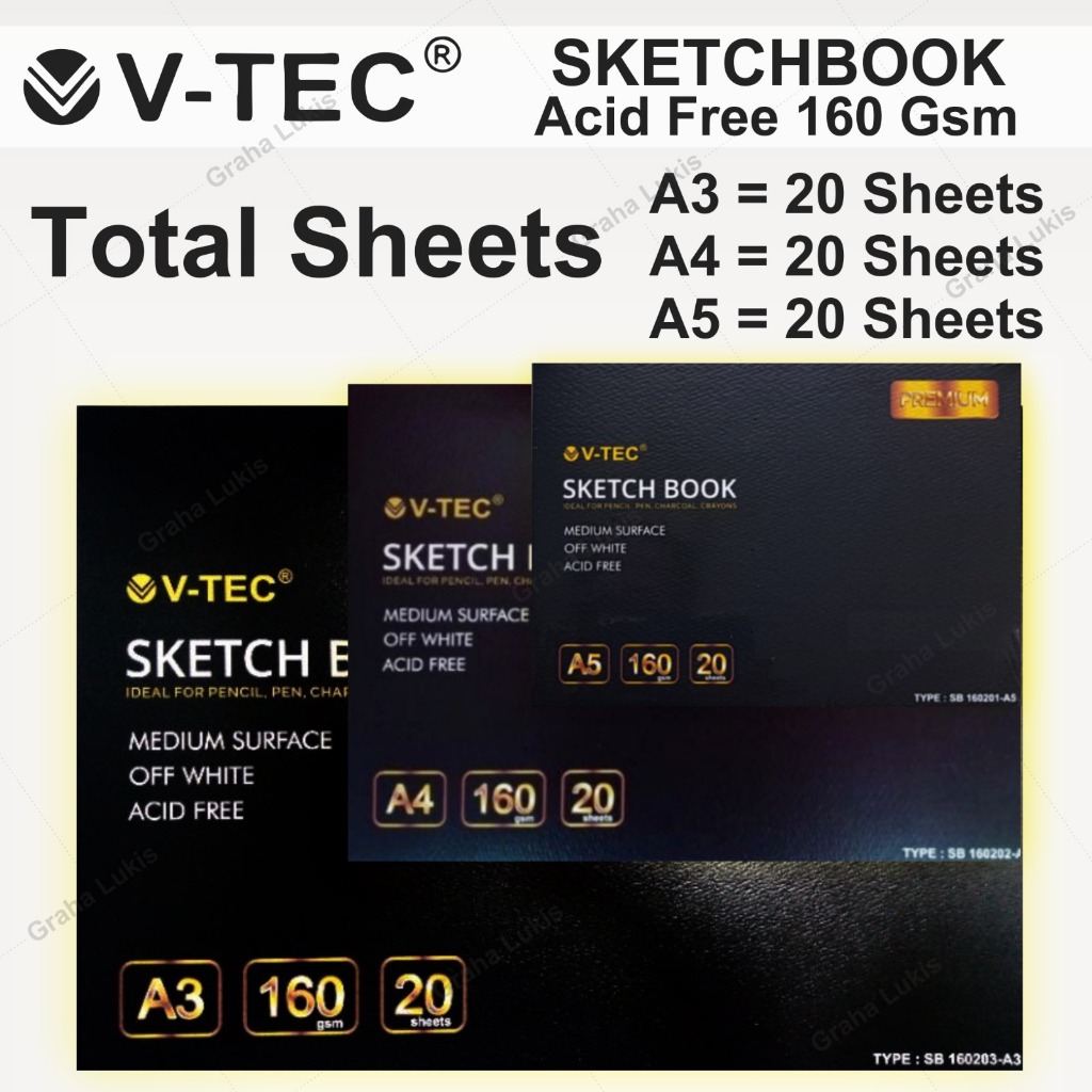 

HJK V-TEC SKETCHBOOK A3 ACID FREE 160GSM
