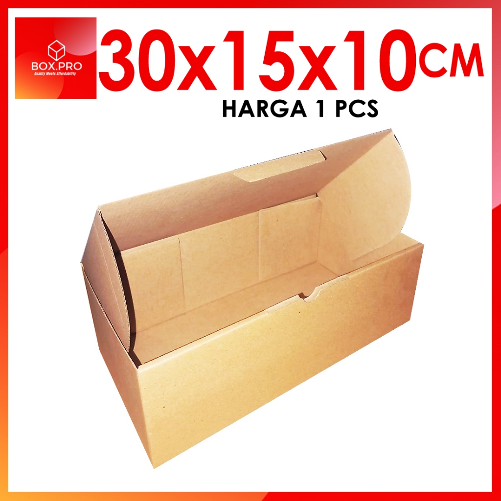 

Kardus Dus uk 30x15x10 cm (ECER) Die Cut Box Kotak Packing Sepatu Serbaguna Baju FRONTLOCK