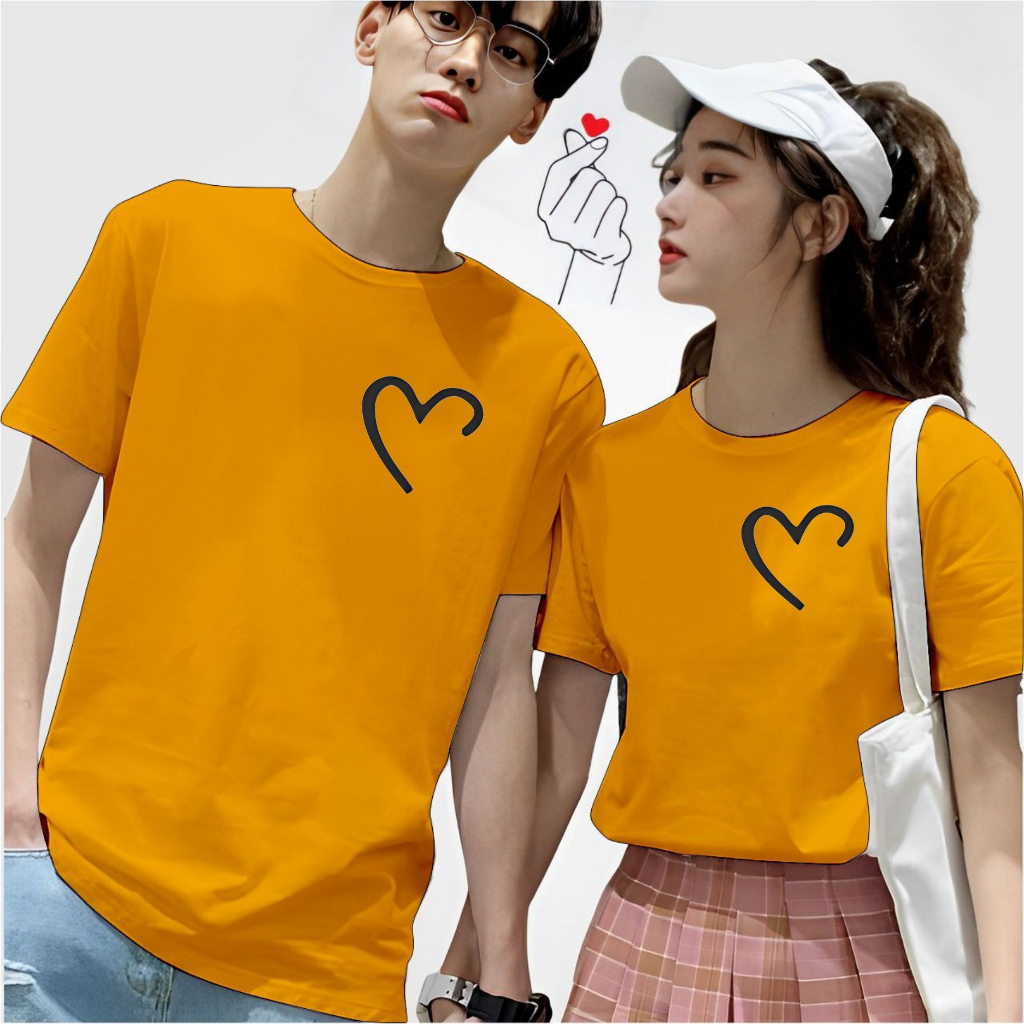 Baju Kaos Couple Pasangan Lengan Pendek Logo Love / Kaos Oblong Kapelan Cowok CewekTerlaris