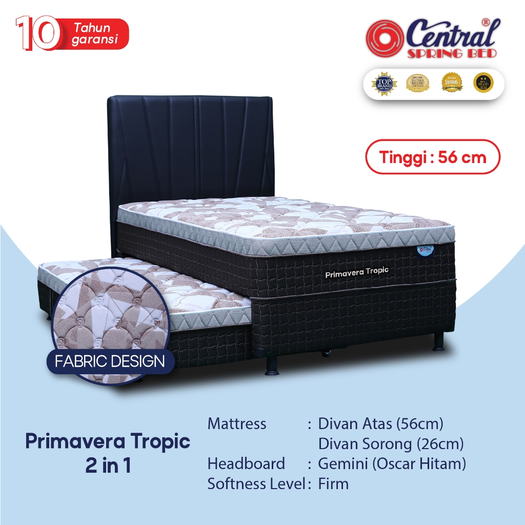 Central Springbed Primavera Tropic 2in1 / Ranjang sorong anak empuk terbaik garansi pabrik ori lama