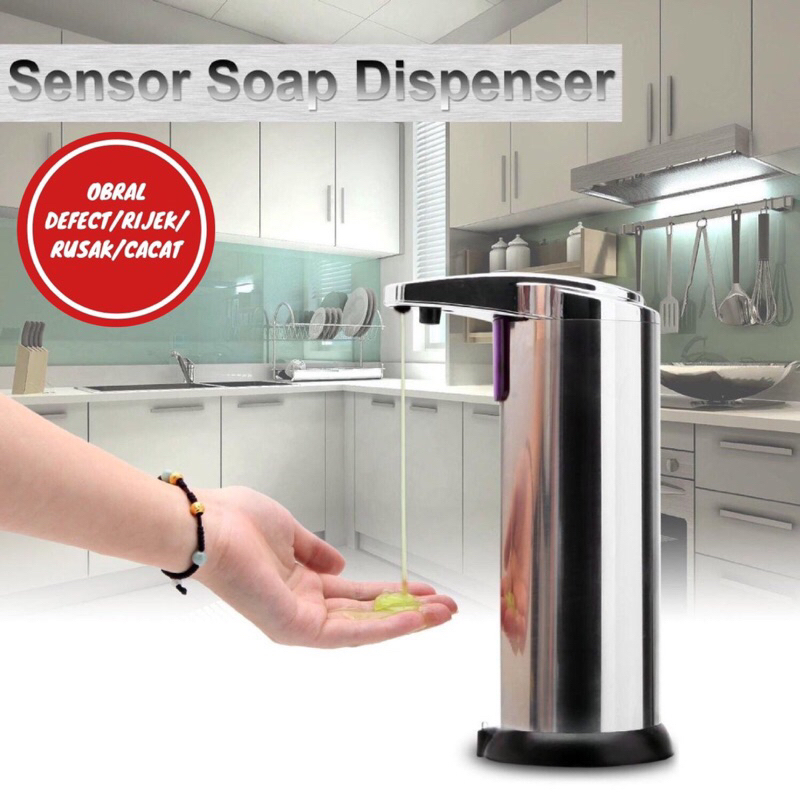[OBRAL RIJEK] Dispenser Sabun Cuci Tangan Otomatis Stainless Steel - AD-03