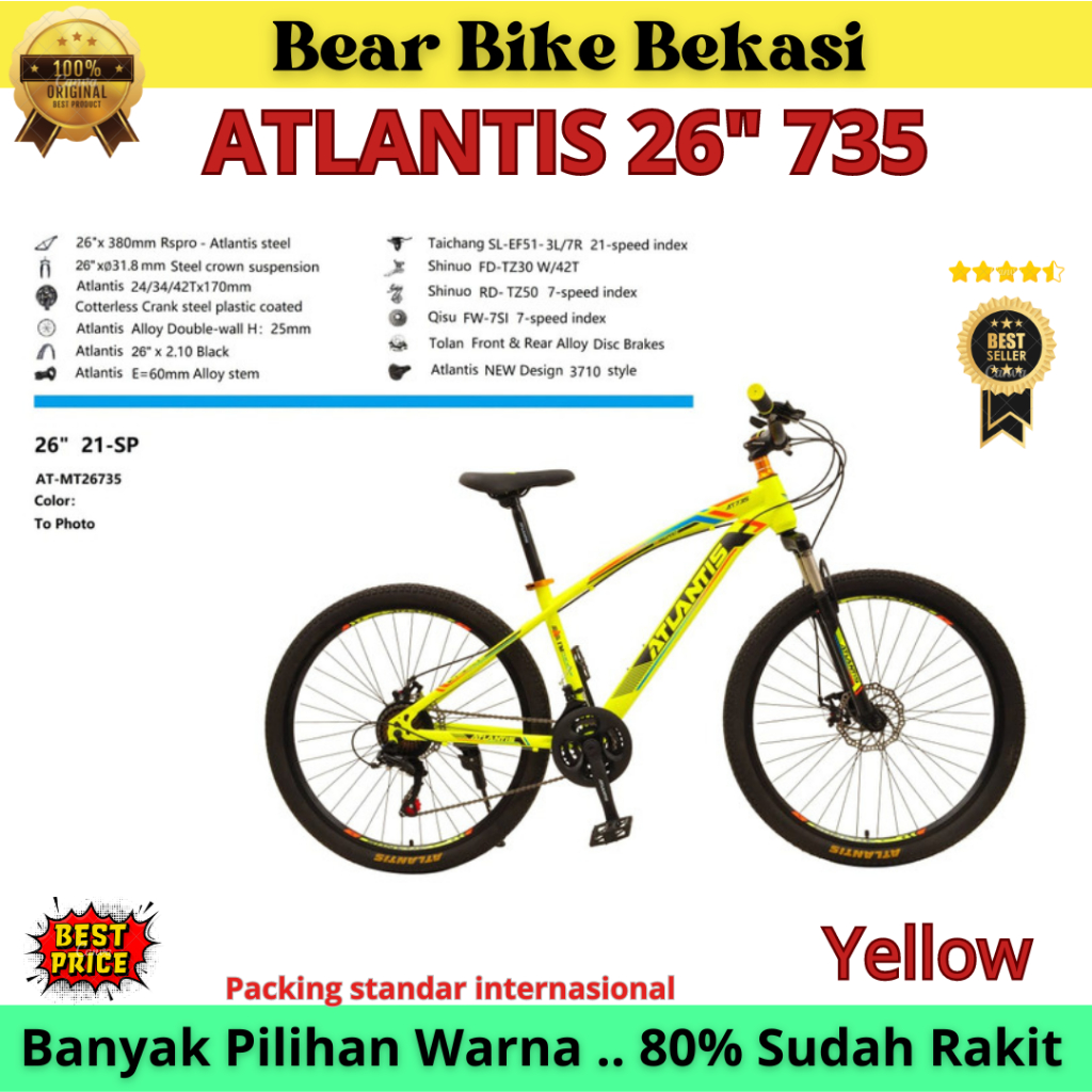 Sepeda Gunung MTB Atlantis AT MTB 24" / 26" INCH TYPE 69 / 790 / 735 / 690 21S