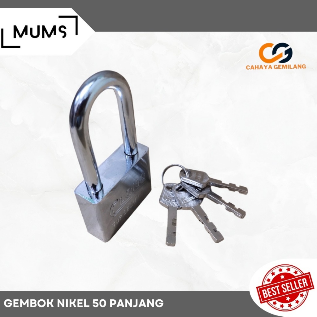 Gembok 50MM Panjang Kunci Pintu Pagar 50 MM Gembok Leher Panjang