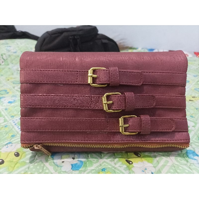 Tas Pesta Kondangan Clutch Wanita Merah Maroon