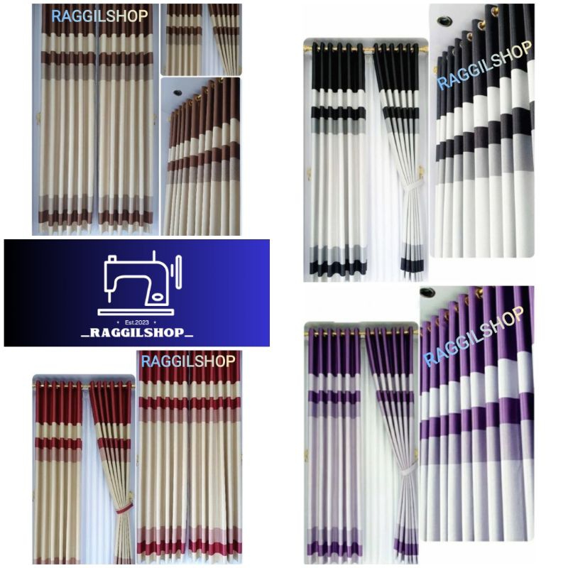 GORDEN MINIMALIS KOMBINASI DUA WARNA  KAIN BOLAK-BALIK