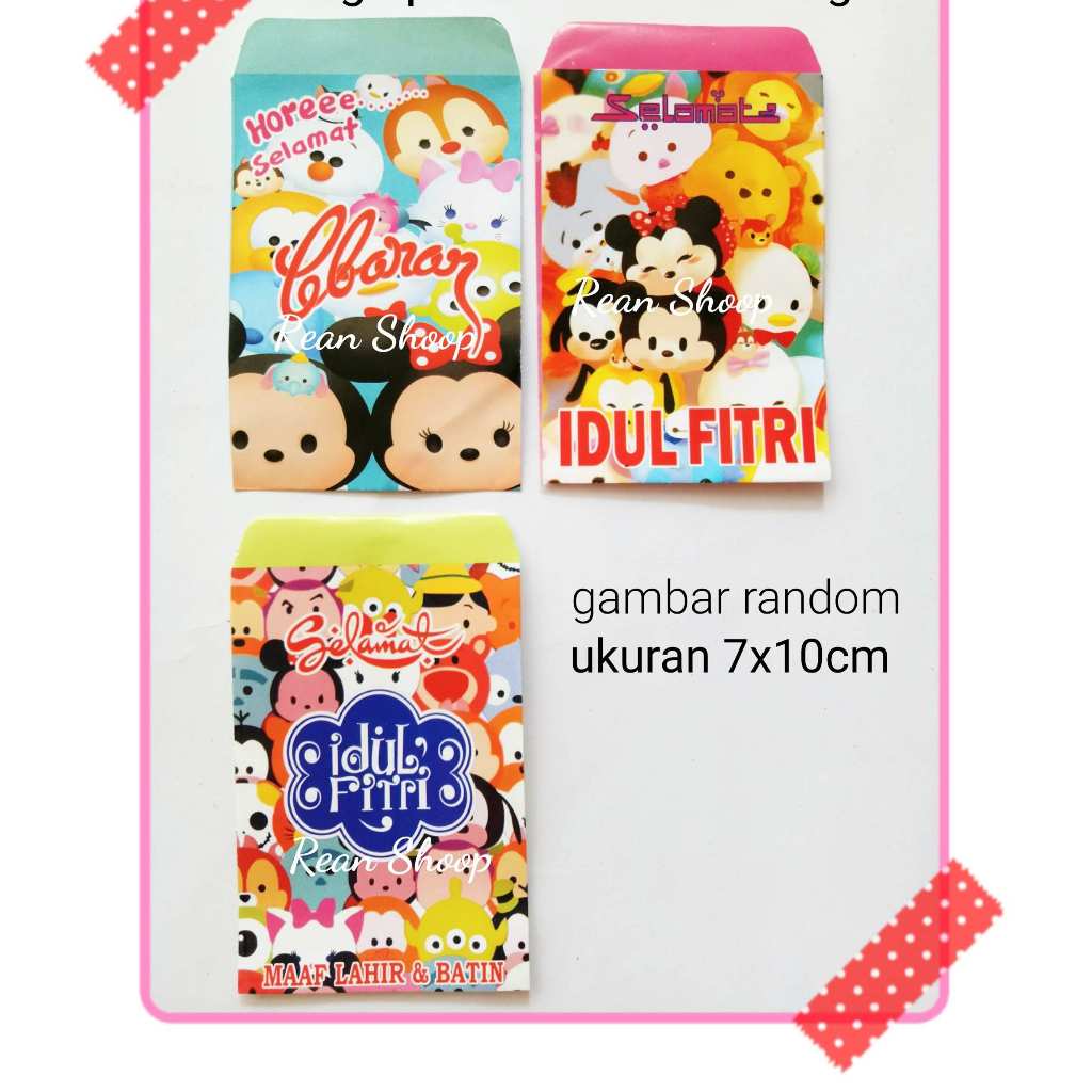 

amplop angpao lebaran idul fitri ukuran kecil karakter tsumtsum tsum tsum