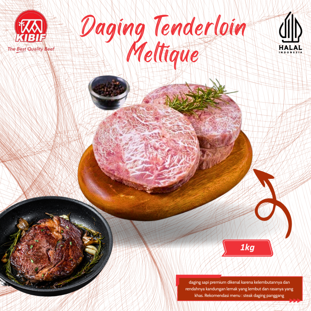 

Daging Tenderloin Meltique Porsi 1kg