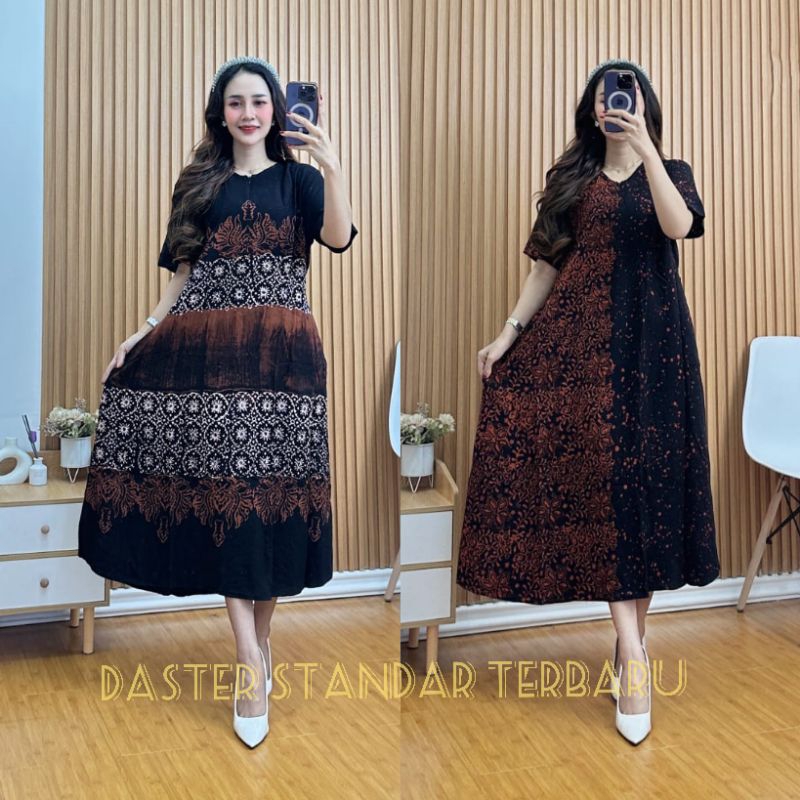 PROMO - Daster wanita terbaru Rayon Super Premium viral kekinian lengan pendek Busui Batik jumbo Twi