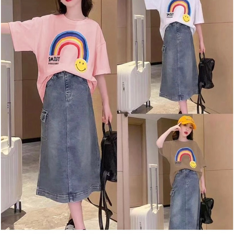 Setelan Rok Jeans Anak Perempuan Import Size 4-8 tahun