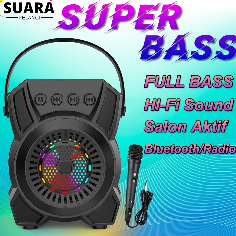 PRO BASS Speaker Bluetooth Karaoke Super Bass Robot jbl Original Aktif Portabel Mini Music Box Full 