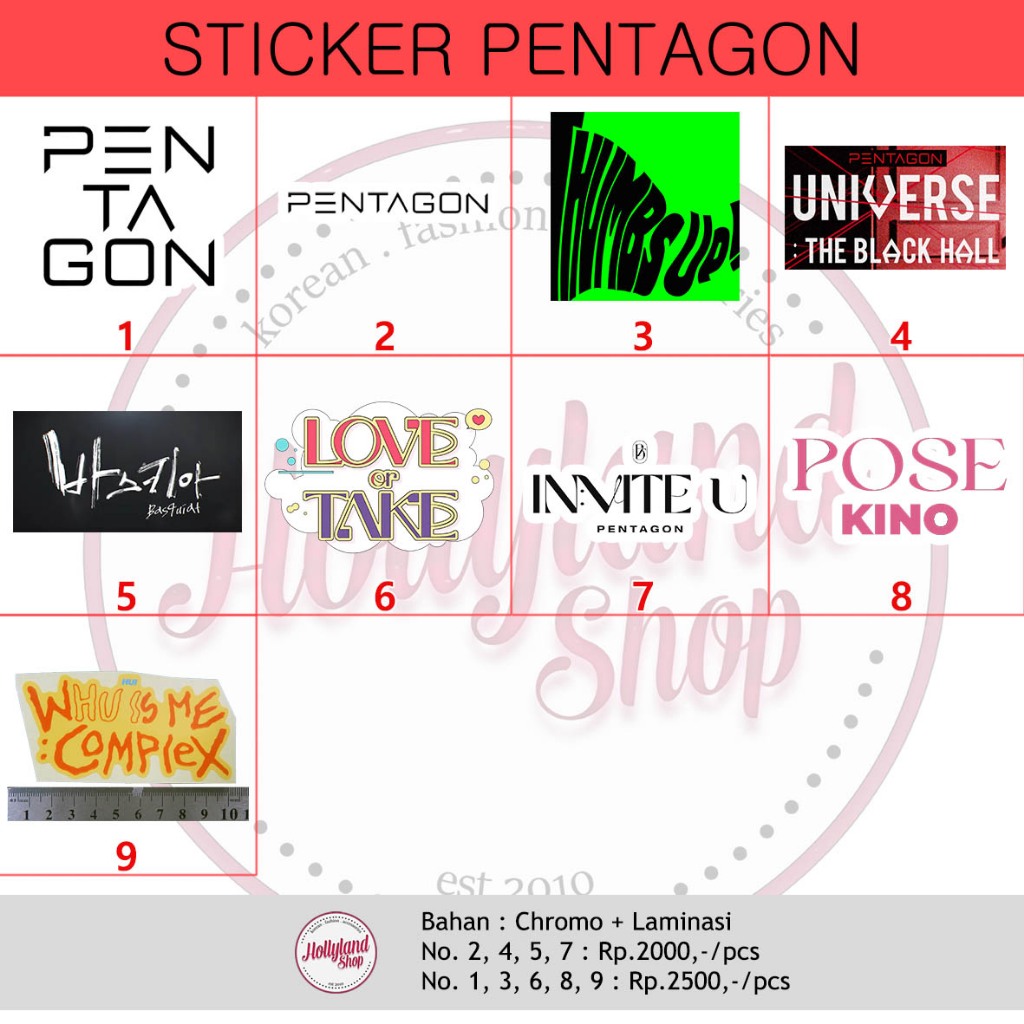 

Sticker Pentagon Logo part 1 (5pcs Sticker)