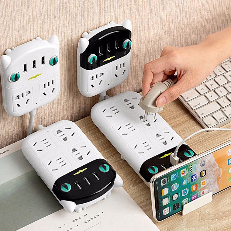 Colokan listrik kaki 3 import 4 titik murah Putih t Murah