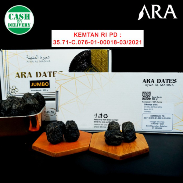 

Unik Kurma ARA DATES Ajwa Jumbo / Kurma Nabi 500gr Murah