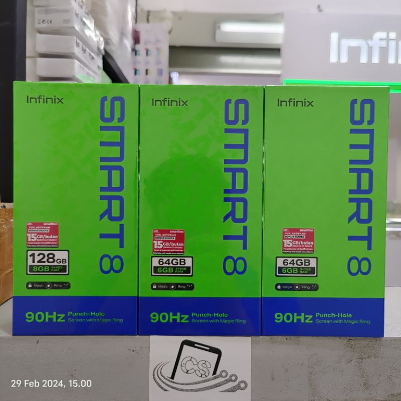 INFINIX SMART 8 RAM 3/64 4/64 4/128 GARANSI RESMI
