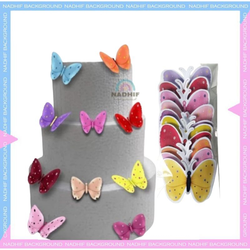 Toper Kupu Kupu Hiasan Kue Ulang Tahun Decorasi Cake Tart