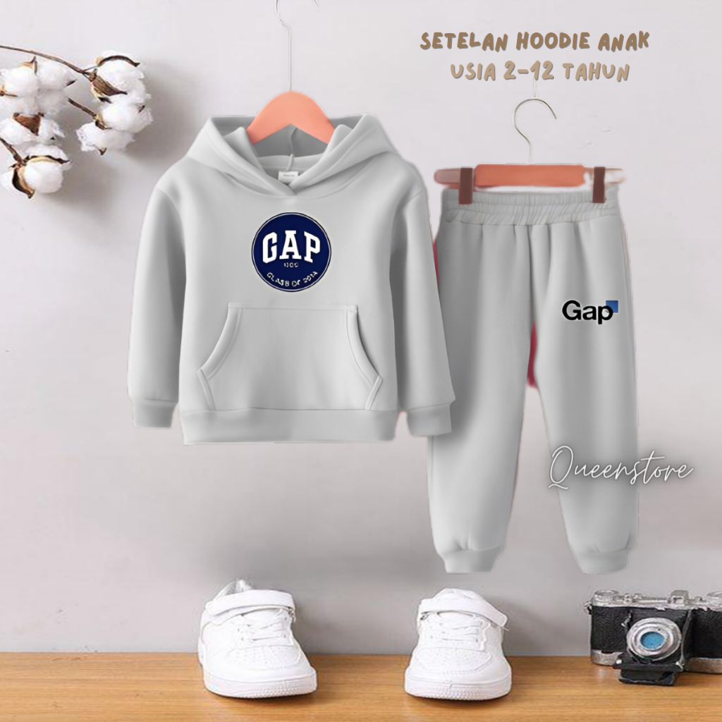 Setelan Jaket Sweater Hoodie Anak Laki-Laki Perempuan Usia 2 3 4 5 6 7 8 9 10 11 12 Tahun // Setelan