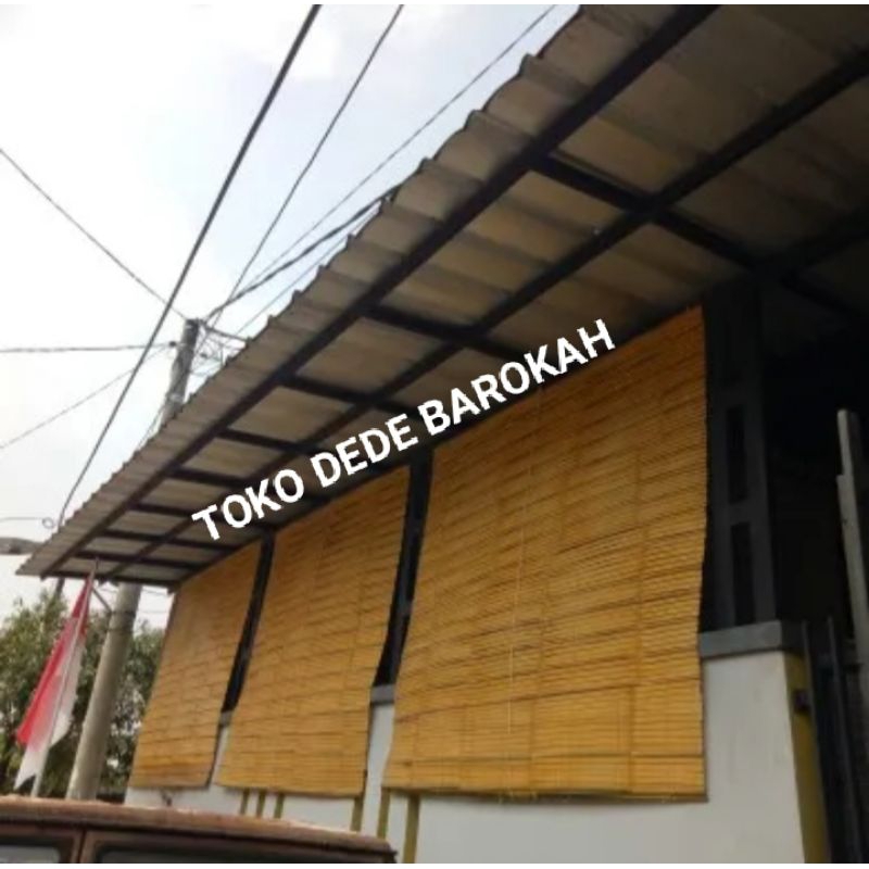 tirai bambu gulung lebar 150cm murah / tirai bambu gulung penutup teras / kerey bambu gulung sudah d