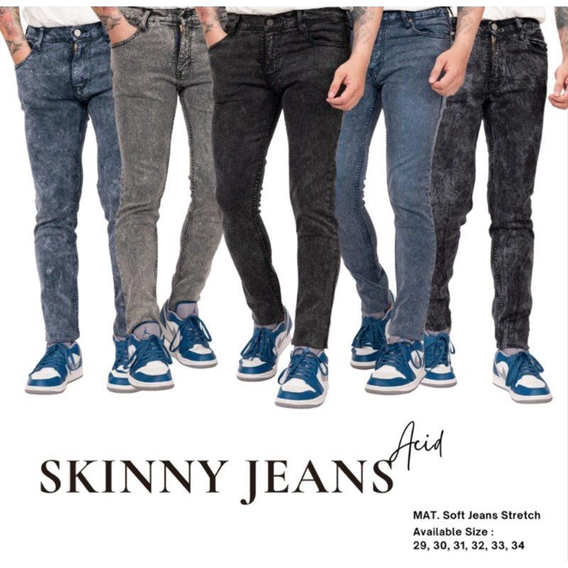 CELANA PANJANG SNOW WASH SKINNY SOFT JEANS PREMIUM NO DENIM BRAND