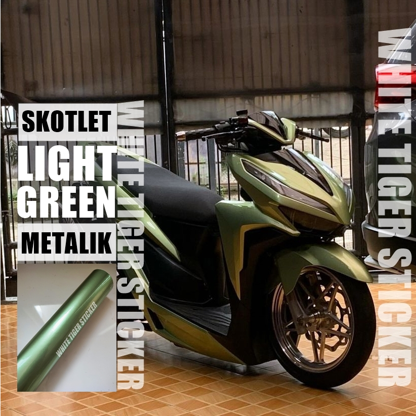 SKOTLET STIKER MOTOR LIGHT GREEN METALIK CANDY SKOTLET MILENIUM JADE METALIK SCOTLITE SOFT GREEN MET