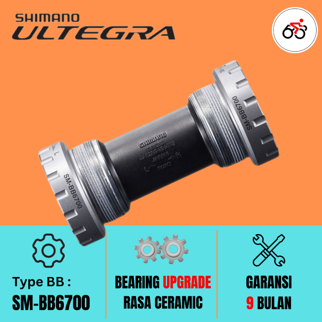 BB HT2 RoadBike Shimano SM-BB6700 Bearing Rasa Ceramic Garansi 9 Bulan