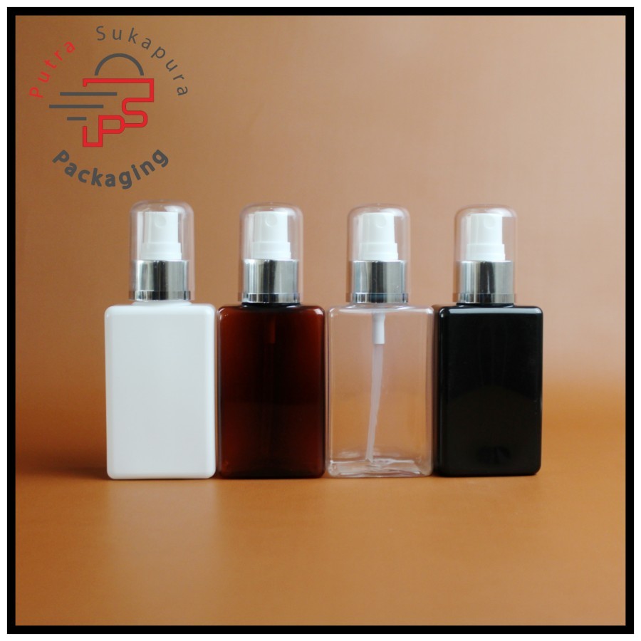 botol spray 100ml kotak/botol spray 100ml plastik/spray alumunium full cap silver neck 24