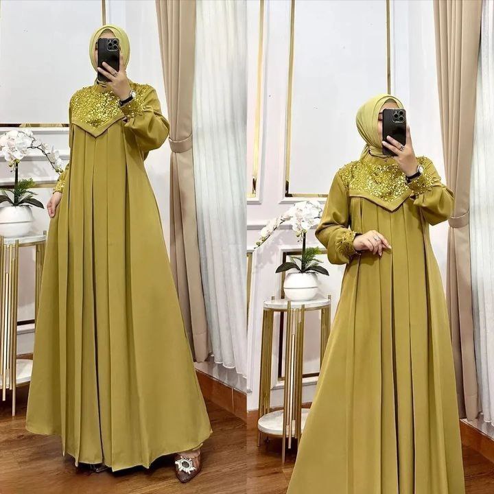 Denada Dress/Baju Lebaran Couple/Baju Muslim Wanita Terbaru 2024 Kekinian/Dress Kondangan/Fashion Mu