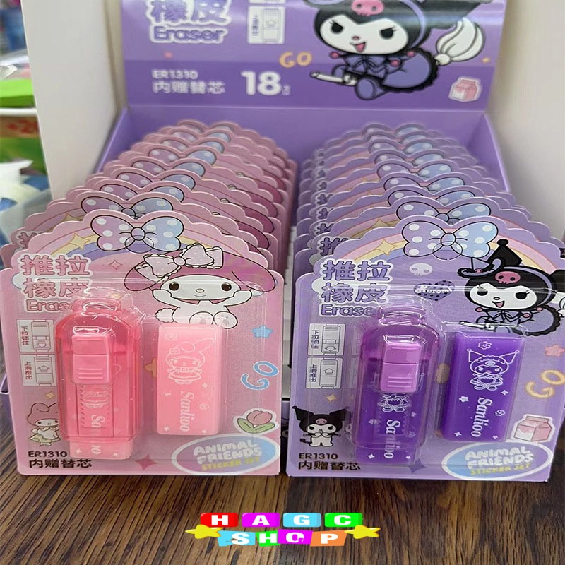 

Hagcshop Penghapus sanrio Sliding Eraser Jelly Eraser MELODY KUROMI