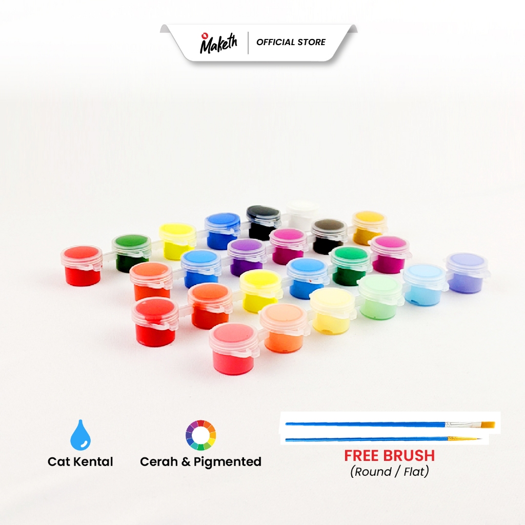 

Maketh Cat Acrylic Paint Cat Akrilik Set 3 ml 3ml APS-3S *FREE KUAS