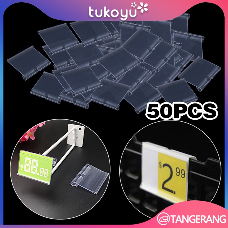 

50 PCS Tempat Harga Rak Minimarket Label Harga Mika Label Harga PVC Price Tag Card