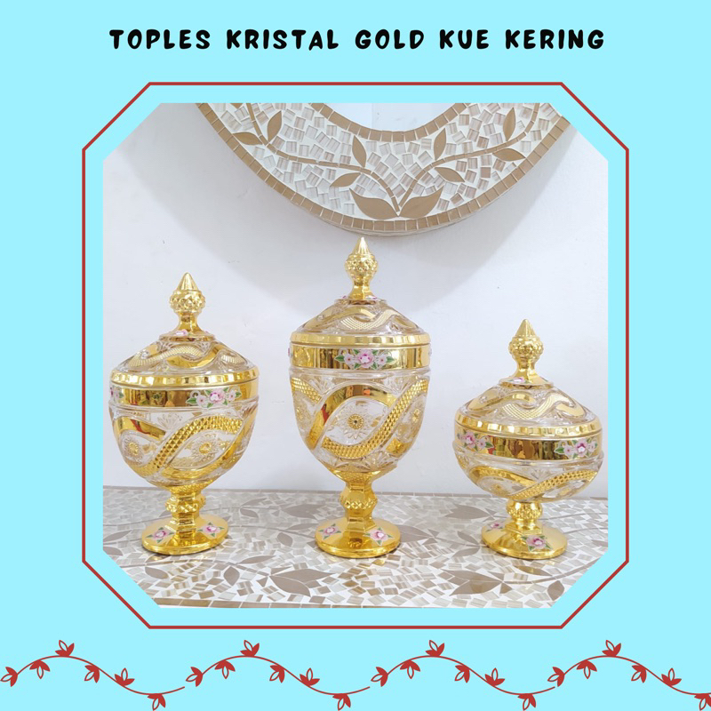Toples Kaca Gold Toples Kue Lebaran