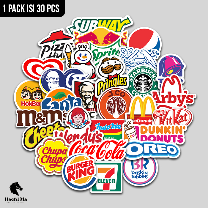 

STICKER PACK FOOD BRAND ANTI AIR | STICKER LAPTOP HELM KOMPUTER KOPER | VINYL LAMINTASI DOFF WATERPROOF