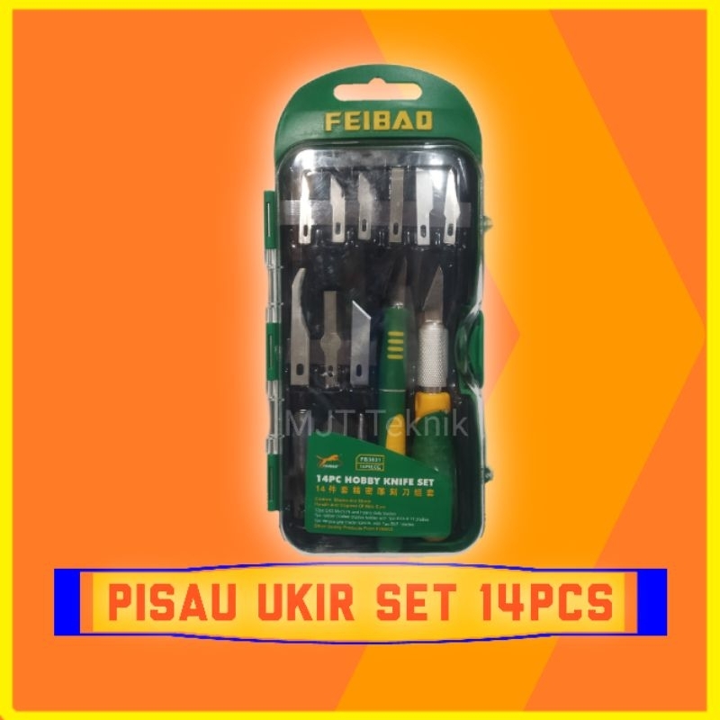 

Pisau Acrylic 1 set Isi 14pcs Hobby Knife Pisau Ukir Pahat Asli Original