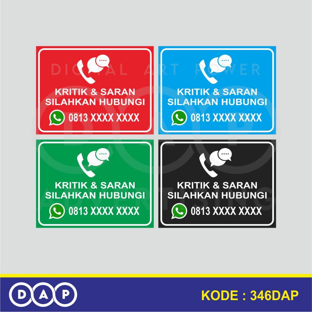 

346 - STIKER KRITIK DAN SARAN - 20 X 15 CM - VYNIL - TERBAIK