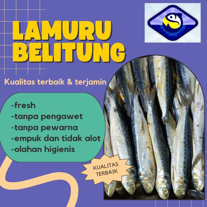 

Ikan asin Lamuru Belitung/ Japuh Sero Semi Basah Berat 250g 500g 1kg