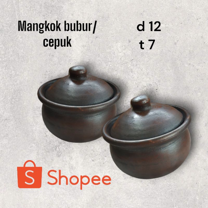 Mangkuk Bubur Cepuk Gerabah Tanah Liat