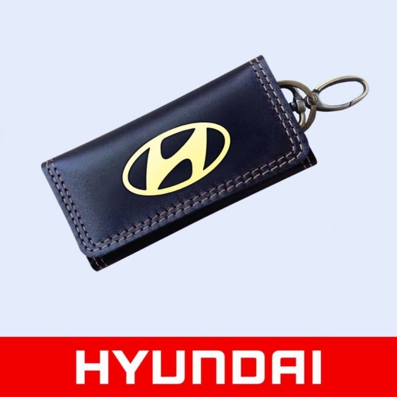 Dompet STNK Mobil HYUNDAI Gantungan Kunci KULIT SAPI ASLI