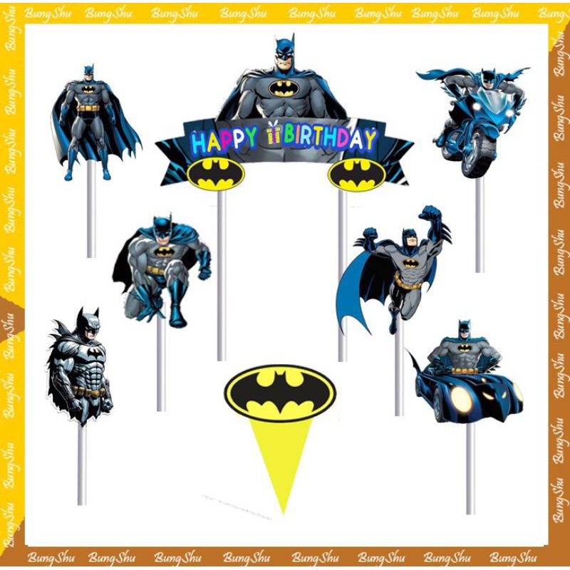 topper kue Batman,hiasan kue ulang tahun Batman,topper karakter Batman