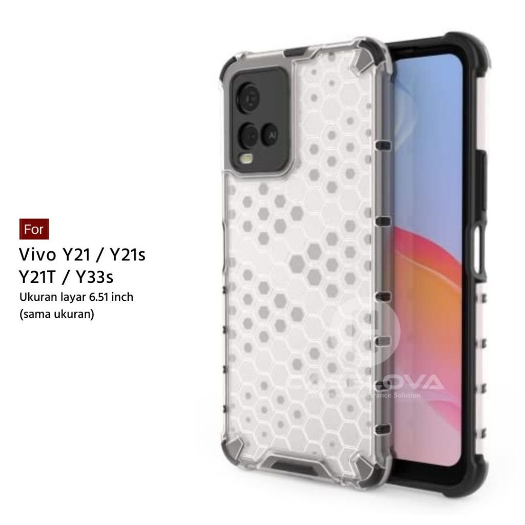 Hard Case Vivo Y21 Y21T Y21S Y33S Honeycomb Armor Shockproof