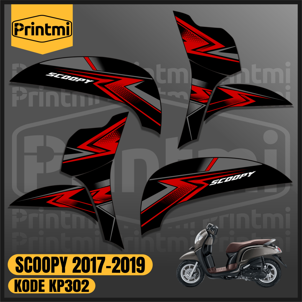 Striping Stiker Motor Scoopy ESP 2017 2018 2019 Variasi List Skotlet Printmi KP302