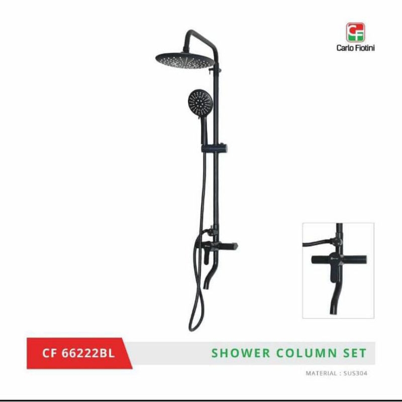Shower coloumn Sus 304 Black Shower Tiang Set Carlo Fiotini - Black