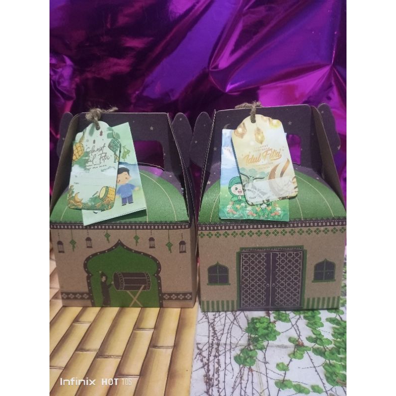 

Paket 10 PC Gable box Lebaran +hangtag+amplop lebaran