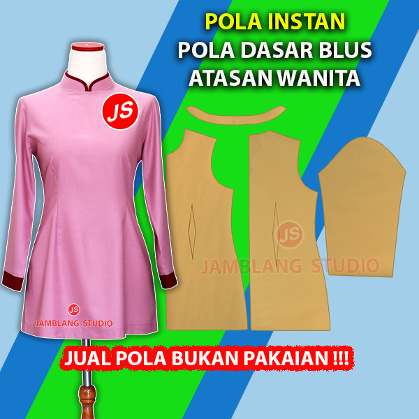 Pola Instan Dasar Atasan / Dress  Wanita [ Pola Baju Jamblang Studio ]