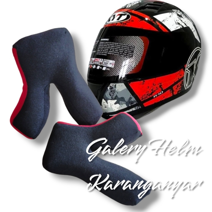 Merah (R10) Busa pipi KYT R10 Kancing Plastik all Varian || Busa helm KYT R10