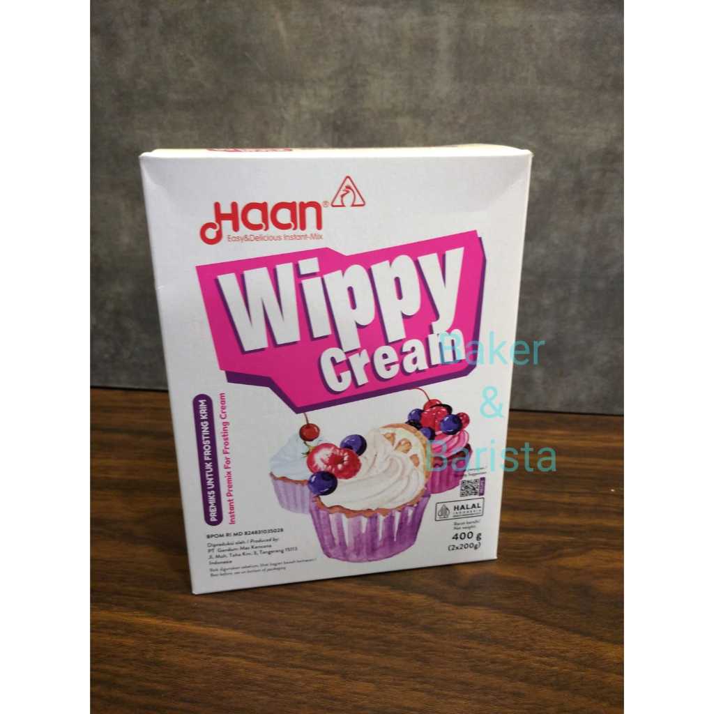 

Haan Wippy Cream 400gr Topping Bubuk Instant Haan Whipping Krim Bubuk Whip Krim Whipping Cream Powder